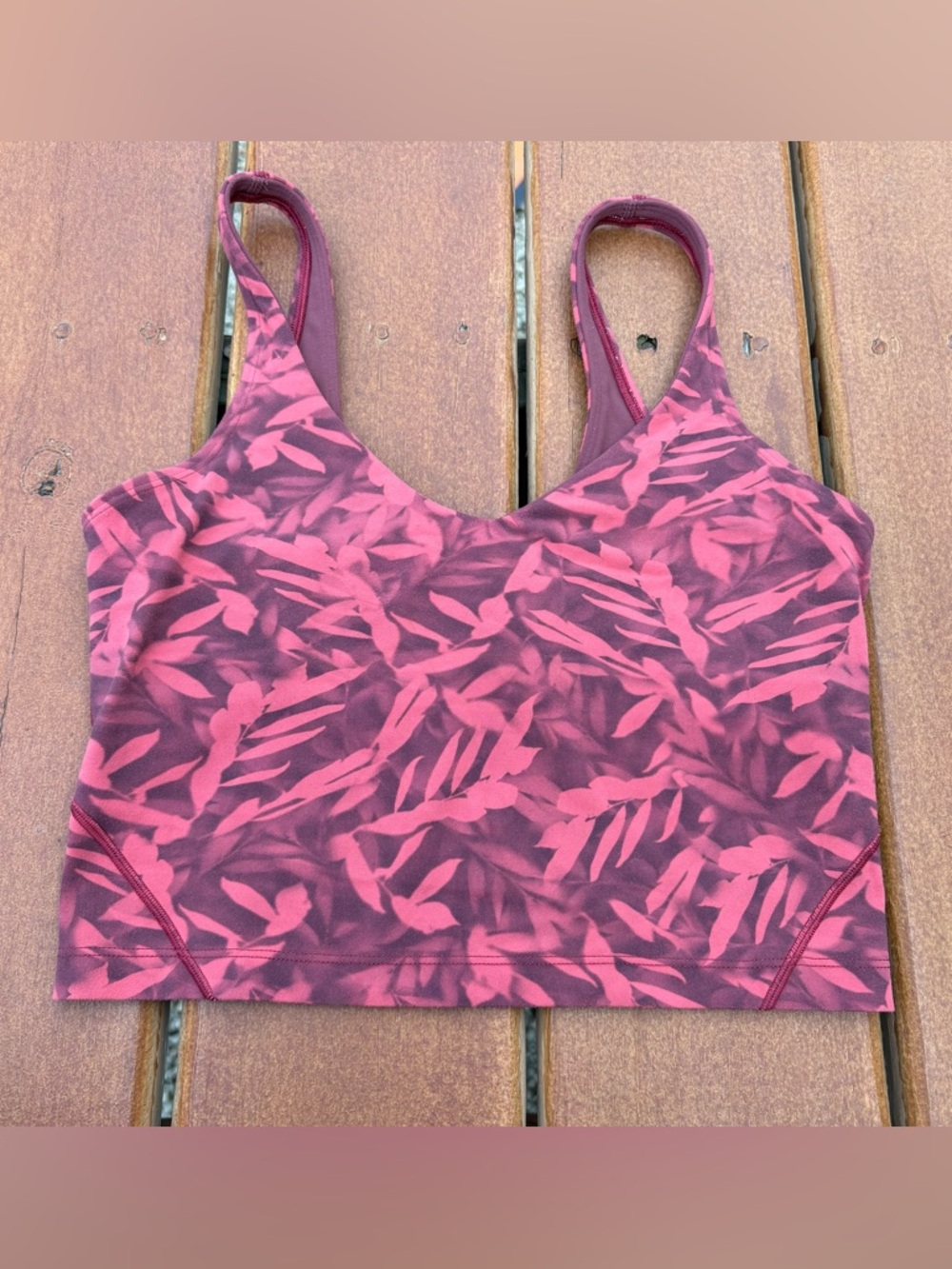 Lululemon athletica align cropped tank top spray leaf fireside red size 6